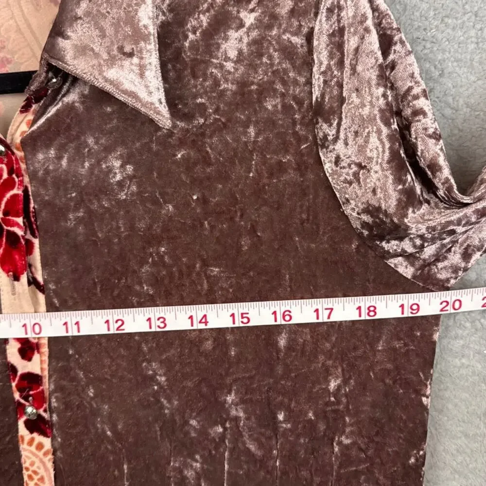 Adore Velvet Burnout Tunic Floral Oversized Boho Chic Indie Flowy Romantic SZ S